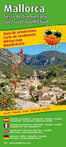 Mallorca - Serra de Tramuntana Sur/Süd /South/Sud: Wanderkarte /Hiking Map mit Mountainbike-Touren, wetterfest, reissfest, abwischbar, GPS-genau. 1:25000