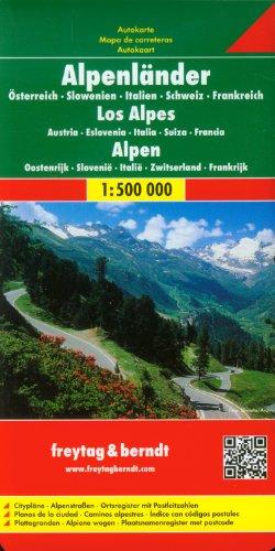 Freytag Berndt Autokarten, Alpenländer (A, CH, F, I, SLO) - Maßstab 1:500 000 (Europa)