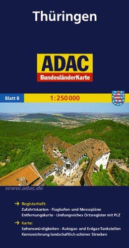 ADAC Bundesländerkarte Thüringen 1:250.000