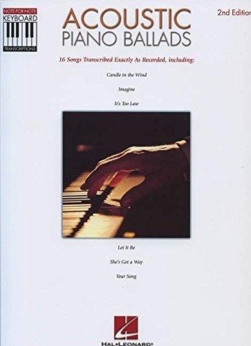 Keyboard Recorded Versions Acoustic Piano Ballads Pf Kbd Book (Note-For-Note Keyboard Transcriptions)