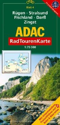 ADAC RadTourenKarte 04. Rügen, Fischland, Darß, Zingst, Stralsund. 1 : 75 000: Mit Ortsverzeichnis, Freizeitführer mit Bahn & Bike-Infos