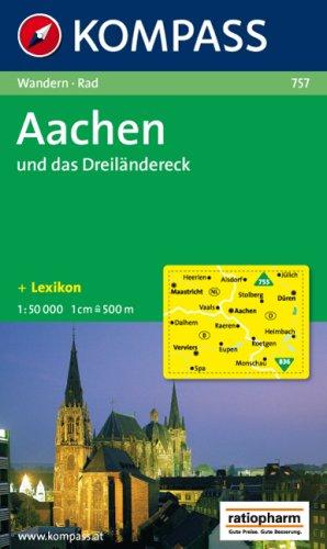 Aachen und das Dreiländereck: Wanderkarte mit Kurzführer, Radwegen und Stadtplan von Aachen. 1:50000