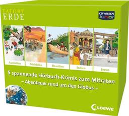 CD WISSEN Junior - TATORT ERDE Hörbuchbox - 5 spannende Hörbuch-Krimis zum Mitraten - Abenteuer rund um den Globus, 10 CDs