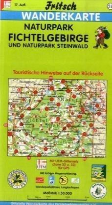 Fritsch Karten, Nr.52, Naturpark Fichtelgebirge und Naturpark Steinwald: Touristische Hinweise auf der Rückseite. Mit farbiger Wegemarkierung, Wanderparkplätzen und Langlaufloipen