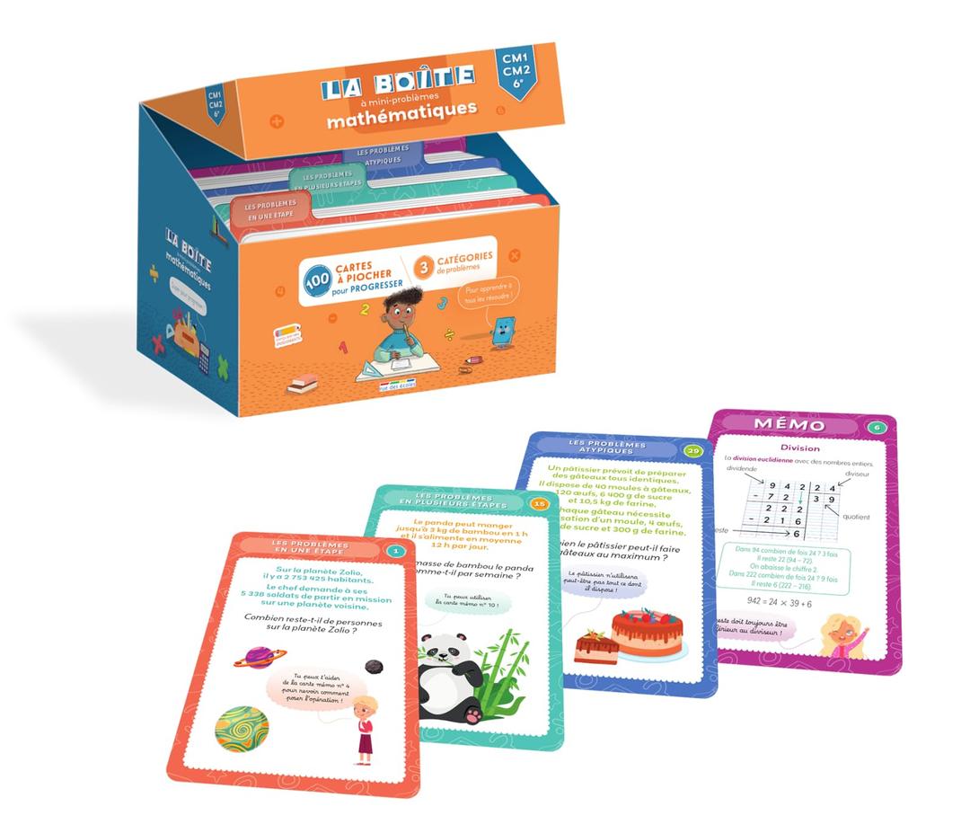 La boîte à mini-problèmes mathématiques, CM1, CM2, 6e : 100 cartes à piocher pour progresser