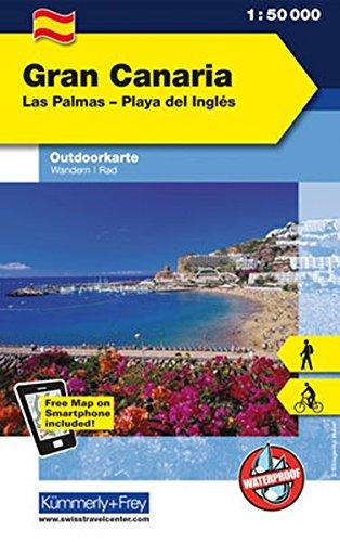 Gran Canaria Las Palmas - Playa del Inglés: Outdoorkarte Spanien, 1:50 000 Wandern, Rad Free Map on Smartphone included (Kümmerly+Frey Outdoorkarte International)