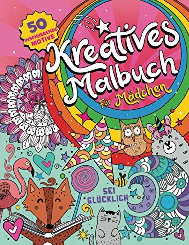 Kreatives Malbuch für Mädchen: 50 inspirierende Tiermotive, verspielte Muster und Wohlfühlbilder in einem Malbuch für Jugendliche und Mädchen von 6-8 und 9-12 Jahren.