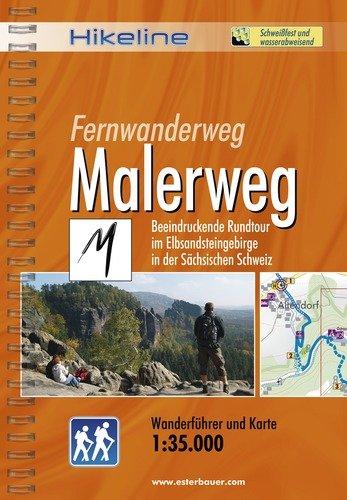 Hikeline Fernwanderweg Malerweg (Elbsandsteingebirge) ca.120 km: Beeindruckende Rundtour im Elbsandsteingebirge der Sächsischen Schweiz, 1:35.000, wetterfest