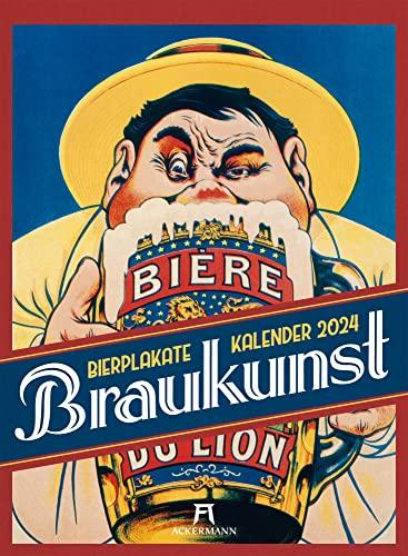 Braukunst - Bierplakate Kalender 2024, Wandkalender im Hochformat (33x45 cm) - Geschenk-Kalender für Männer, Plakatkunst, Nostalgische Werbeplakate Bier