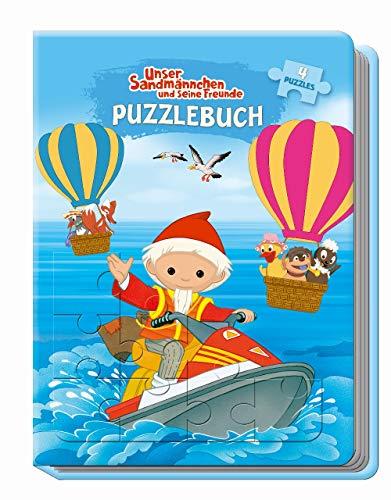 Unser Sandmännchen und seine Freunde Puzzlebuch: mit Glitzercover, 4 Puzzle 24-teilig