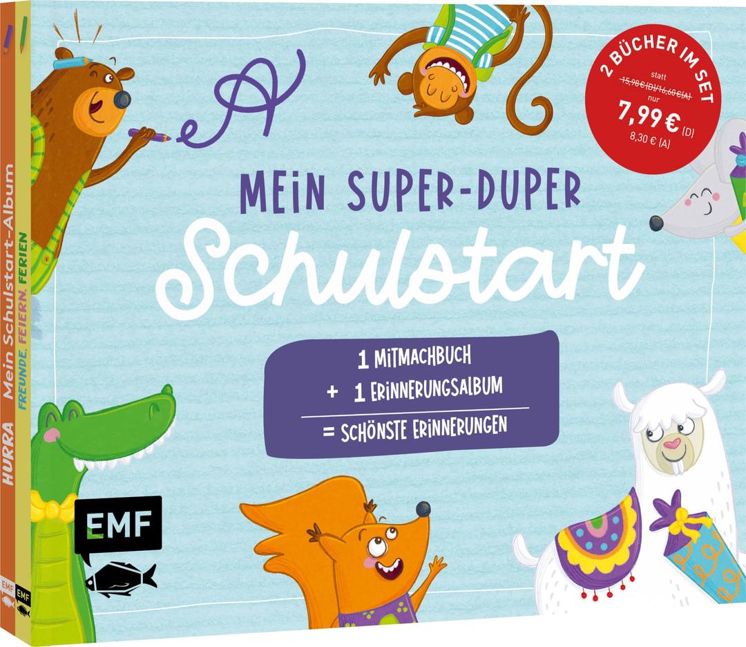 Mein super-duper Schulstart: 2 Bücher im Set: Das ideale Geschenk für die Schultüte! – Schulstartalbum und Fotoalbum für die Grundschulzeit