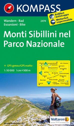 Monti Sibillini nel Parco Nazionale: Wanderkarte mit Radtouren. GPS-genau. 1:50000