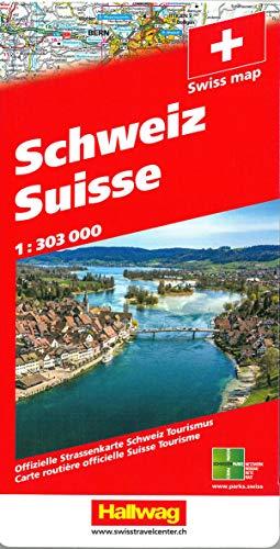 Schweiz 2021 Strassenkarte 1:303 000: Offizielle Strassenkarte Schweiz Tourismus (Hallwag Strassenkarten)