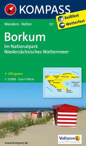 Borkum im Nationalpark Niedersächsisches Wattenmeer: Wanderkarte mit Rad- und Reitwegen und touristischen Hinweisen. GPS genau. 1:15000 (KOMPASS-Wanderkarten)