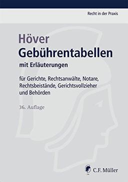 Gebührentabellen: mit Erläuterungen. Für Gerichte, Rechtsanwälte, Notare, Rechtsbeistände, Gerichtsvollzieher und Behörden (Recht in der Praxis)