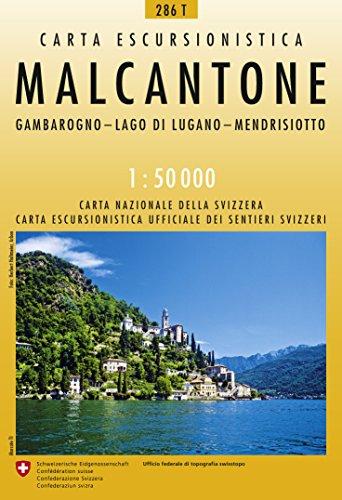 286T Malcantone Wanderkarte: Gambarogno - Lago di Lugano - Mendrisiotto