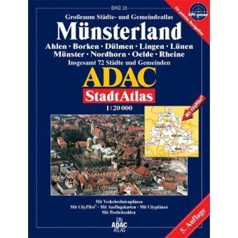 ADAC StadtAtlas Münsterland 1:20.000 Ahlen, Borken, Dülmen, Lingen, Lünen, Münster, Nordhorn, Oelde, Rheine: Ahlen, Borken, Dülmen, Lingen, Lünen, ... 72 Städte und Gemeinden. 1:20000. GPS-genau