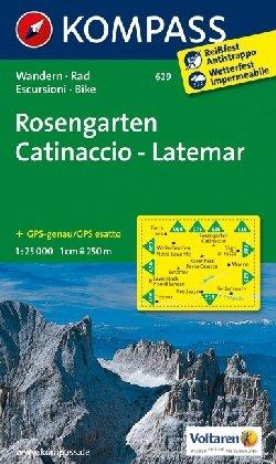 Rosengarten / Catinaccio / Latemar 1 : 25 000: Wandern / Rad. Carta escursioni / bike