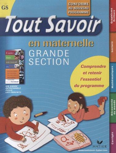 Tout savoir en maternelle grande section, GS