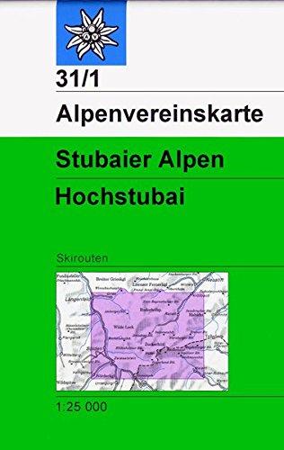 Stubaier Alpen - Hochstubai: Skirouten - Topographische Karte 1:25.000 (Alpenvereinskarten)