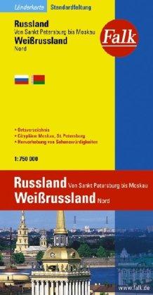 'Falk Länderkarte Russland Von Sankt Petersburg bis Moskau, Belarus Nord  1 : 750.000