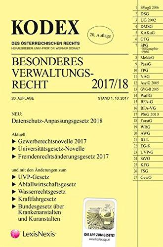 KODEX Besonderes Verwaltungsrecht 2017/18