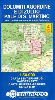 Dolomiti Agordine e di Zoldo: Wanderkarte Tabacco. 1:50000