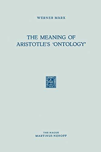 The Meaning of Aristotle's 'Ontology'