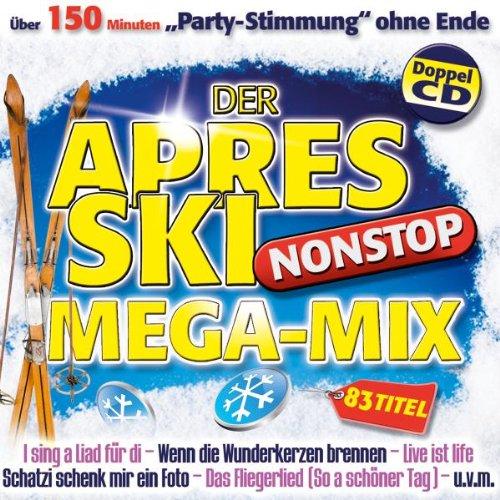 Der Apres Ski Nonstop Mega-Mix ; 83 Titel ; I sing a Liad für di; Wenn die Wunderkerzen brennen; Schatzi schenk mir ein Foto; Das rote Pferd; Cowboy und Indianer; Die Hände zum Himmel; Viva Colonia; Wir fahren mit dem Bob; Live is Life; 20 cm;