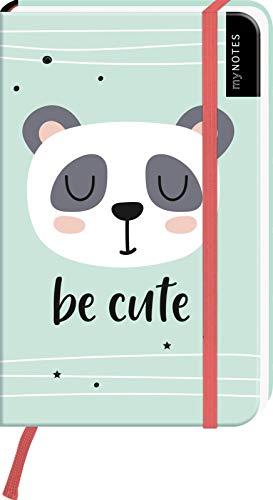 myNOTES Notizbuch A6: Be cute: Notebook small, blanko | In Pastell-Optik mit Panda: Ideal für Notizen unterwegs