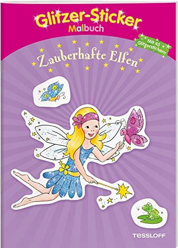 Glitzer-Sticker-Malbuch. Zauberhafte Elfen: Mit 45 Glitzerstickern! (Malbücher und -blöcke)