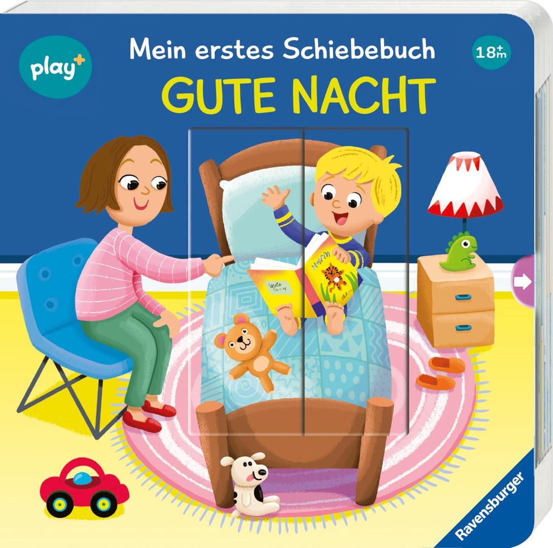 Ravensburger Play+ Mein erstes Schiebebuch: Gute Nacht, Baby-Buch ab 18 Monate