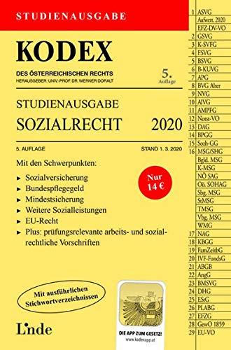 KODEX Studienausgabe Sozialrecht 2020: Studienausgabe