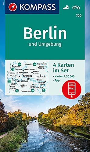 KOMPASS Wanderkarte Berlin und Umgebung: 4 Wanderkarten 1:50000 im Set inklusive Karte zur offline Verwendung in der KOMPASS-App. Fahrradfahren. (KOMPASS-Wanderkarten, Band 700)