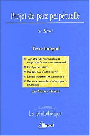 Projet de paix perpétuelle, Emmanuel Kant : texte intégral