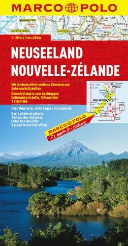 MARCO POLO Kontinentalkarte Neuseeland 1:2 Mio.: Mit landschaftlich schönen Strecken und Sehenswürdigkeiten. Übersichtskarte zum Ausklappen, Entfernungstabelle, Ortsregister, 3 Citypläne