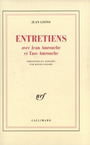 Entretiens avec Jean Amrouche et Taos Amrouche