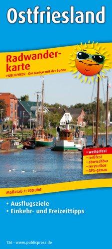 Radwanderkarte Ostfriesland: Mit Ausflugszielen, Einkehr- & Freizeittipps, reissfest, wetterfest, abwischbar, GPS-genau. 1:100000: Mit Ausflugszielen, ... beschriftbar und wieder abwischbar