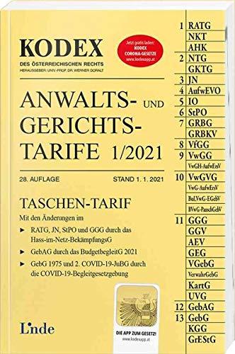 KODEX Anwalts- und Gerichtstarife 1/2021 (Kodex des Österreichischen Rechts)