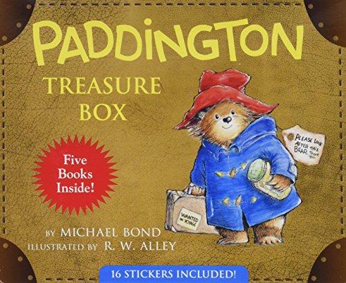 Paddington Treasure Box, International Special Edition: Paddington; Paddington at the Beach; Paddington at the Circus; Paddington in the Garden; ... over board books and a sheet of stickers