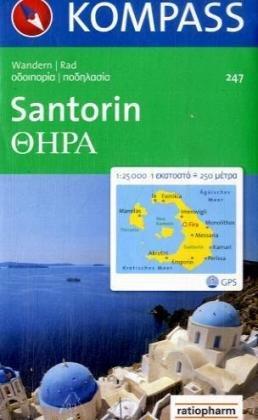 Santorin: Wanderkarte mir Radrouten. GPS-geeignet. 1:25000