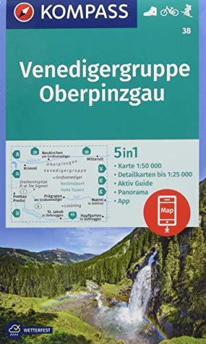 Venedigergruppe; Oberpinzgau: 5in1 Wanderkarte 1:50000 mit Panorama, Aktiv Guide und Detailkarten inklusive Karte zur offline Verwendung in der ... Skitouren. (KOMPASS-Wanderkarten, Band 38)