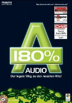 Audio 180 %, 1 CD-ROM Der legale Weg zu den neuesten Hits! Das Internetradio mit 'Aufnahmeknopf'. Für Windows 98 SE/ME/XP SP1 und SP2