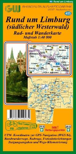 405 Rund um Limburg (südlicher Westerwald): Rad- und Wanderkarte 1:40 000 mit Rettungspunkten
