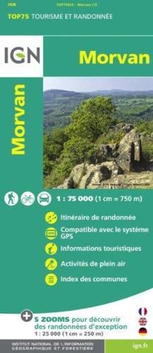 IGN 75 000 Touristische Wanderkarte Morvan (Ign Map)