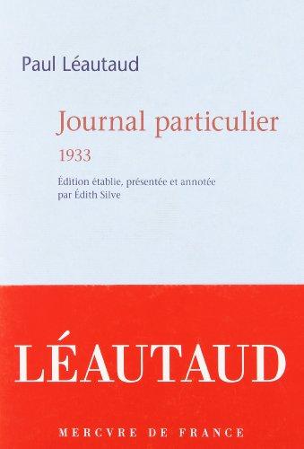 Journal particulier. 1933