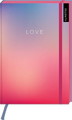 myNOTES Notizbuch A5: Love: Notebook medium, gepunktet, paginiert | Notizbuch im Gradient-Design: Ideal als Journal, Planner oder Tagebuch