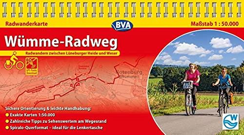 Kompakt-Spiralo BVA Wümme-Radweg, 1:50.000, mit GPS-Track Download: Radwandern zwischen Lüneburger Heide und Weser (Spiralos)