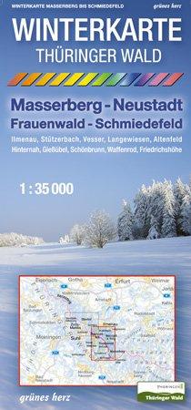 Winterkarte Thüringer Wald - Masserberg, Neustadt, Frauenwald, Schmiedefeld: Mit Ilmenau, Stützerbach, Vesser, Langewiesen, Altenfeld, Hinternah, ... Waffenrod, Friedrichshöhe. Maßstab 1:35.000.