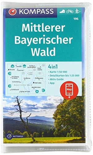 KV WK 196 Mittlerer Bayerischer Wald: 4in1 Wanderkarte 1:50000 mit Aktiv Guide und Detailkarten inklusive Karte zur offline Verwendung in der ... Langlaufen. (KOMPASS-Wanderkarten, Band 196)